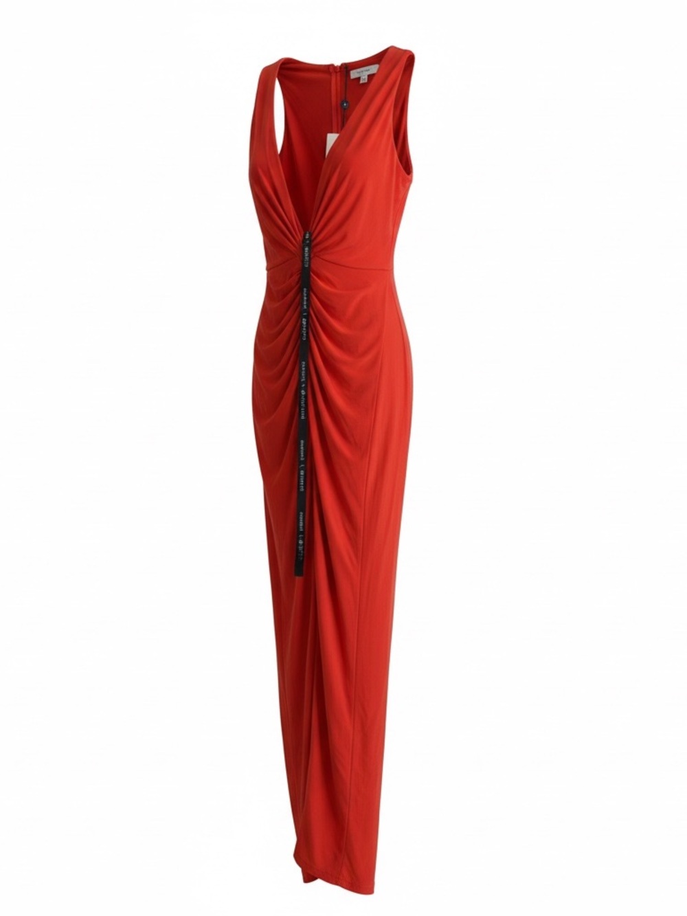 Tomato red/orange Sleeveless Twist-Front Maxi Dress
